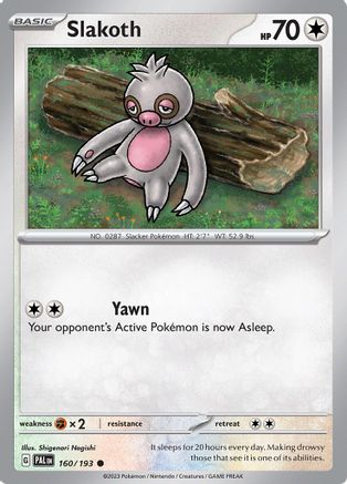 Image of Slakoth 160/193  - Reverse Holofoil SV02 Paldea Evolved - Common