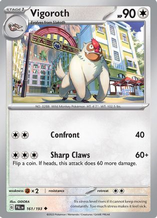 Image of Vigoroth 161/193  - Reverse Holofoil SV02 Paldea Evolved - Uncommon