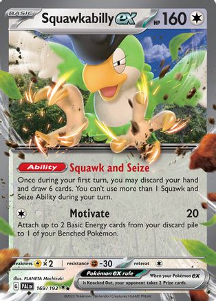 Image of Squawkabilly ex 169/193  - Holofoil SV02 Paldea Evolved - Double Rare