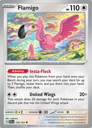 Image of Flamigo 170/193  - Reverse Holofoil SV02 Paldea Evolved - Uncommon