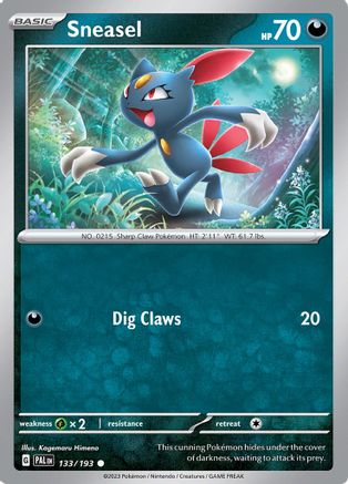 Image of Sneasel 133/193  SV02 Paldea Evolved - Common