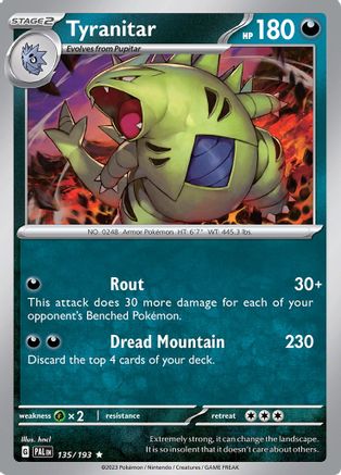 Image of Tyranitar 135/193  - Holofoil SV02 Paldea Evolved - Rare