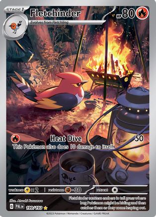 Image of Fletchinder 199/193  - Holofoil SV02 Paldea Evolved - Illustration Rare