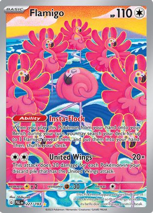 Image of Flamigo 227/193  - Holofoil SV02 Paldea Evolved - Illustration Rare