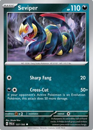 Image of Seviper 137/193  SV02 Paldea Evolved - Uncommon