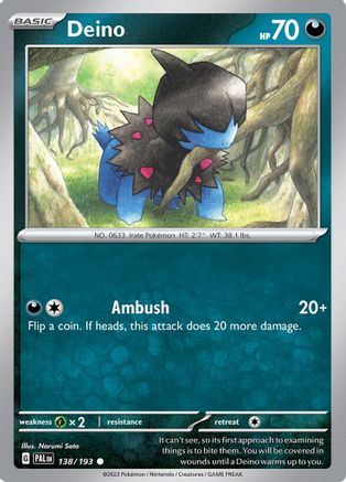 Image of Deino 138/193  SV02 Paldea Evolved - Common