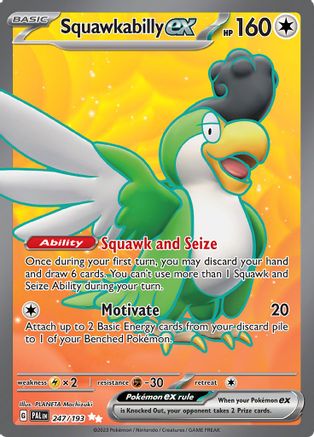 Image of Squawkabilly ex 247/193  - Holofoil SV02 Paldea Evolved - Ultra Rare