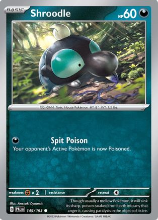Image of Shroodle 145/193  SV02 Paldea Evolved - Common