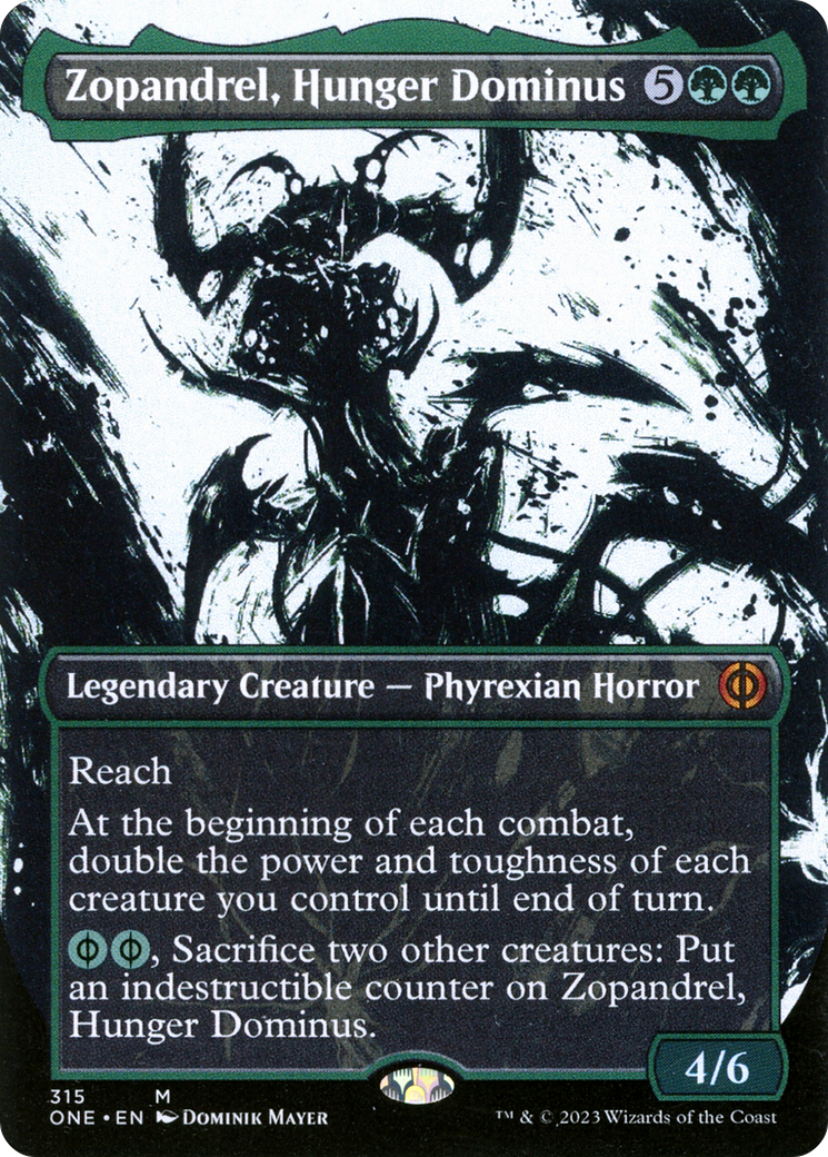 Image of Zopandrel, Hunger Dominus (Showcase) (ONE-315) - Phyrexia: All Will Be One: (Showcase) (Borderless) Foil