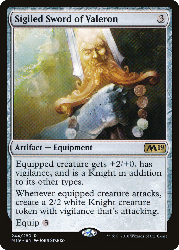 Image of Sigiled Sword of Valeron (M19-244) - Core Set 2019 Foil