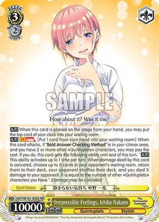 Image of Irrepressible Feelings, Ichika Nakano (5HY/W101-E002 RR) - The Quintessential Quintuplets Movie