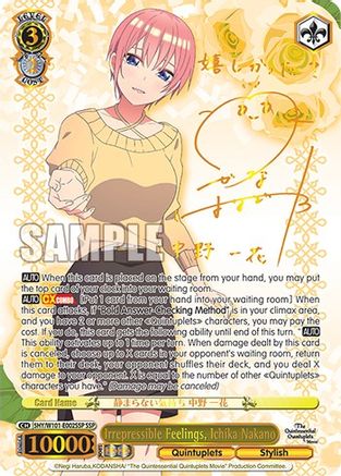 Image of Irrepressible Feelings, Ichika Nakano (SSP) (5HY/W101-E002SSP SSP) - The Quintessential Quintuplets Movie