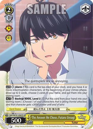 Image of The Answer He Chose, Futaro Uesugi (SR) (5HY/W101-E007S SR) - The Quintessential Quintuplets Movie