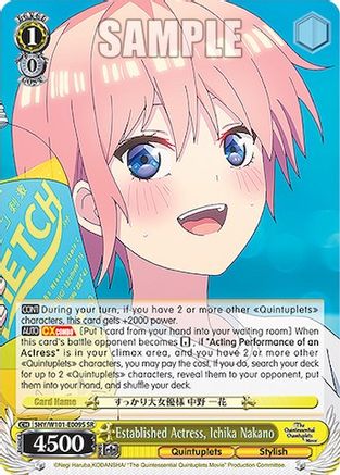 Image of Established Actress, Ichika Nakano (SR) (5HY/W101-E009S SR) - The Quintessential Quintuplets Movie