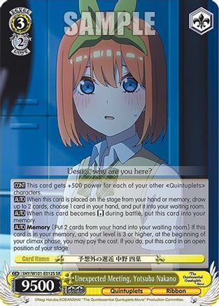 Image of Unexpected Meeting, Yotsuba Nakano (SR) (5HY/W101-E012S SR) - The Quintessential Quintuplets Movie