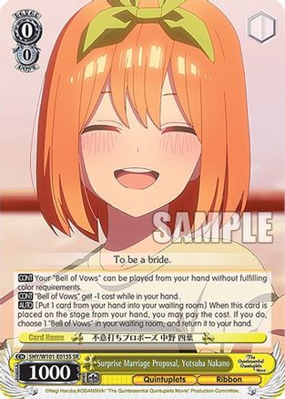 Image of Surprise Marriage Proposal, Yotsuba Nakano (SR) (5HY/W101-E015S SR) - The Quintessential Quintuplets Movie
