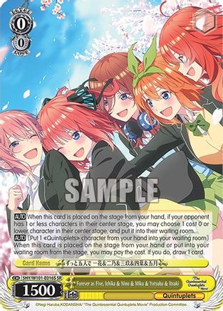 Image of Forever as Five, Ichika & Nino & Miku & Yotsuba & Itsuki (SR) (5HY/W101-E016S SR) - The Quintessential Quintuplets Movie