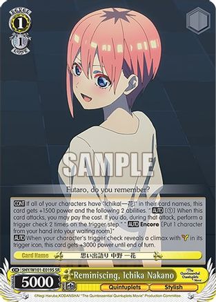 Image of Reminiscing, Ichika Nakano (SR) (5HY/W101-E019S SR) - The Quintessential Quintuplets Movie