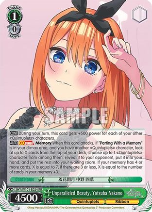 Image of Unparalleled Beauty, Yotsuba Nakano (5HY/W101-E024 RR) - The Quintessential Quintuplets Movie