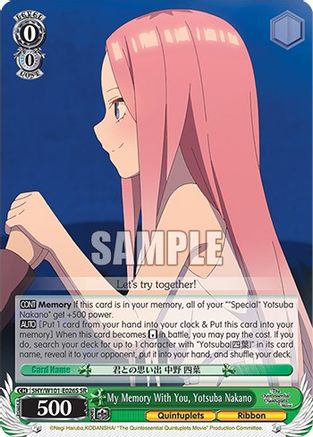 Image of My Memory With You, Yotsuba Nakano (SR) (5HY/W101-E026S SR) - The Quintessential Quintuplets Movie