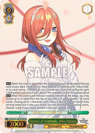 Image of Flowers of Gratitude, Miku Nakano (HYR) (5HY/W101-E027HYR HYR) - The Quintessential Quintuplets Movie