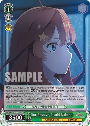 Image of Our Resolve, Itsuki Nakano (SR) (5HY/W101-E031S SR) - The Quintessential Quintuplets Movie