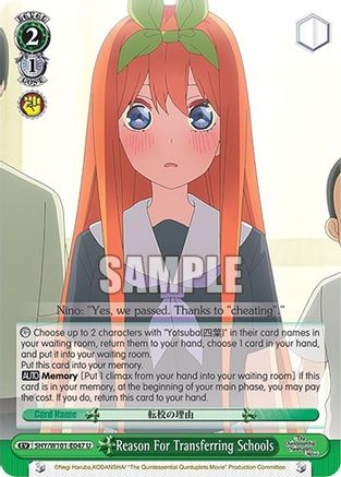 Image of Reason For Transferring Schools (5HY/W101-E047 U) - The Quintessential Quintuplets Movie