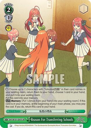 Image of Reason For Transferring Schools (SR) (5HY/W101-E047S SR) - The Quintessential Quintuplets Movie