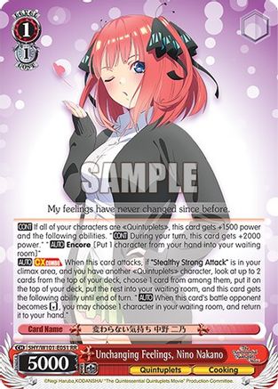 Image of Unchanging Feelings, Nino Nakano (5HY/W101-E051 RR) - The Quintessential Quintuplets Movie