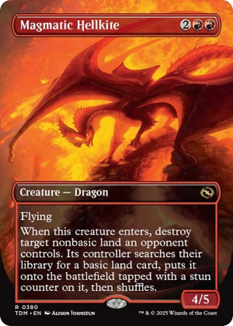 Image of Magmatic Hellkite (Borderless) (TDM-380) - Tarkir: Dragonstorm (Borderless)