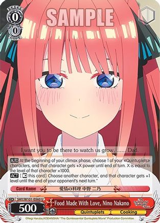 Image of Food Made With Love, Nino Nakano (5HY/W101-E060 U) - The Quintessential Quintuplets Movie