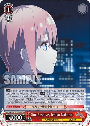 Image of Our Resolve, Ichika Nakano (SR) (5HY/W101-E062S SR) - The Quintessential Quintuplets Movie