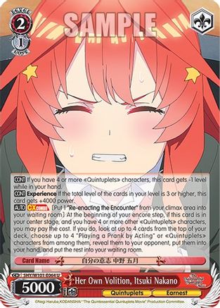Image of Her Own Volition, Itsuki Nakano (5HY/W101-E064 U) - The Quintessential Quintuplets Movie