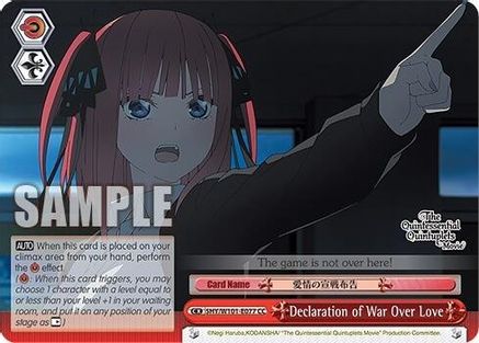 Image of Declaration of War Over Love (5HY/W101-E077 CC) - The Quintessential Quintuplets Movie