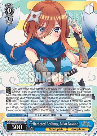 Image of Harbored Feelings, Miku Nakano (SR) (5HY/W101-E080S SR) - The Quintessential Quintuplets Movie