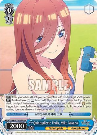 Image of Quintuplicate Trails, Miku Nakano (5HY/W101-E082 R) - The Quintessential Quintuplets Movie
