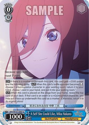Image of A Self She Could Like, Miku Nakano (5HY/W101-E087 U) - The Quintessential Quintuplets Movie