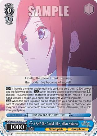 Image of A Self She Could Like, Miku Nakano (SR) (5HY/W101-E087S SR) - The Quintessential Quintuplets Movie