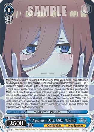 Image of Aquarium Date, Miku Nakano (5HY/W101-E088 U) - The Quintessential Quintuplets Movie