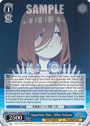 Image of Aquarium Date, Miku Nakano (SR) (5HY/W101-E088S SR) - The Quintessential Quintuplets Movie