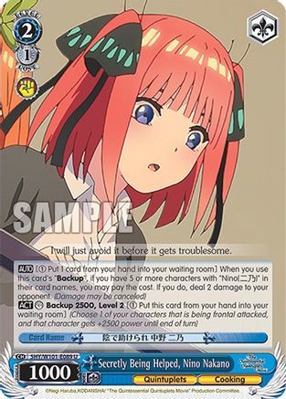 Image of Secretly Being Helped, Nino Nakano (5HY/W101-E089 U) - The Quintessential Quintuplets Movie