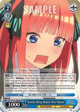 Image of Secretly Being Helped, Nino Nakano (SR) (5HY/W101-E089S SR) - The Quintessential Quintuplets Movie