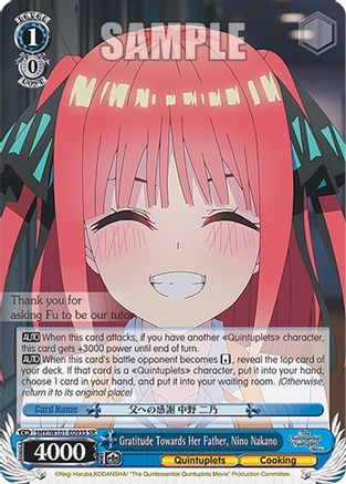 Image of Gratitude Towards Her Father, Nino Nakano (SR) (5HY/W101-E093S SR) - The Quintessential Quintuplets Movie