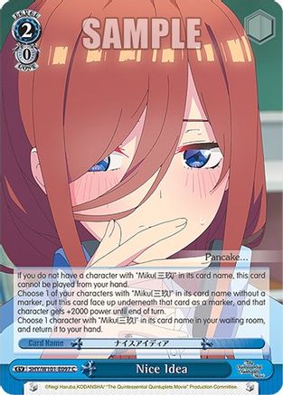 Image of Nice Idea (5HY/W101-E097 C) - The Quintessential Quintuplets Movie