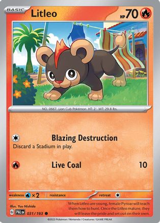 Image of Litleo 031/193  SV02 Paldea Evolved - Common
