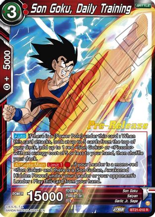Image of Son Goku, Daily Training (BT21-010) - Wild Resurgence PreRelease Cards