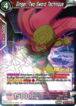 Image of Ginger, Two Sword Technique (BT21-026) - Wild Resurgence PreRelease Cards