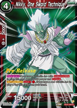 Image of Nikky, One Sword Technique (BT21-030) - Wild Resurgence PreRelease Cards