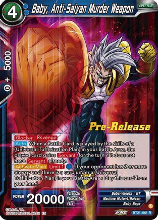 Image of Baby, Anti-Saiyan Murder Weapon (BT21-061) - Wild Resurgence PreRelease Cards