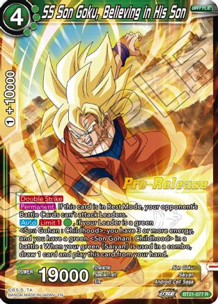 Image of SS Son Goku, Believing in His Son (BT21-077) - Wild Resurgence PreRelease Cards